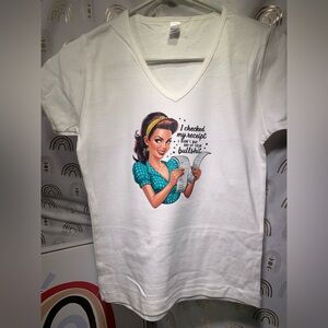 Retro Graphic White juniors  T-Shirt Upcycled